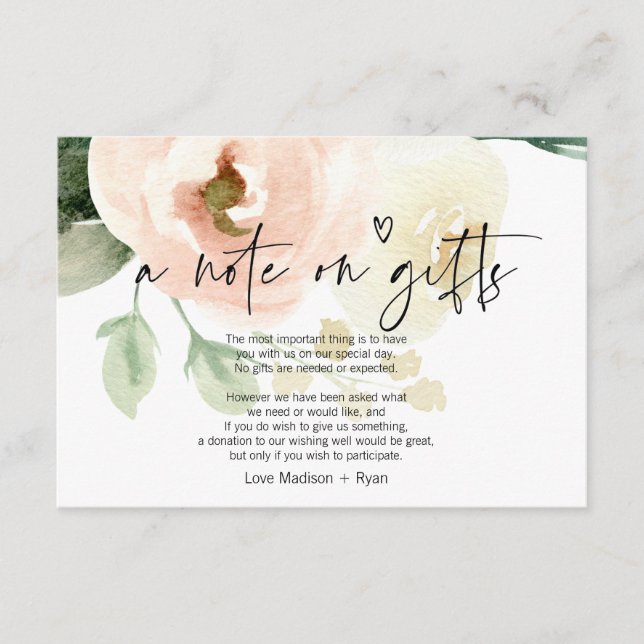 Note Mariage de puits rose vif sur la carte cadeau (Devant)