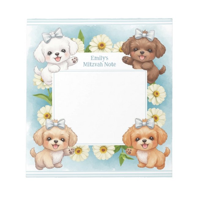Note Mitzvah personnalisée Bloc-notes Chipons flor (Devant)