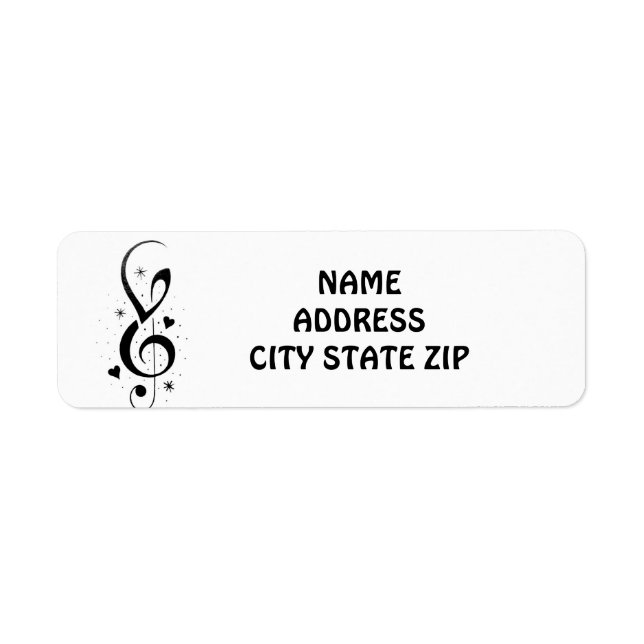 ***NOTE MUSICALE*** ÉTIQUETTE D'ADRESSE DE RETOUR (Devant)
