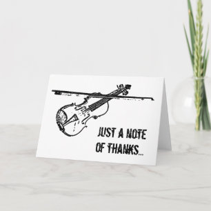 "Note of Thanks" Violin Thank You Greeting Card