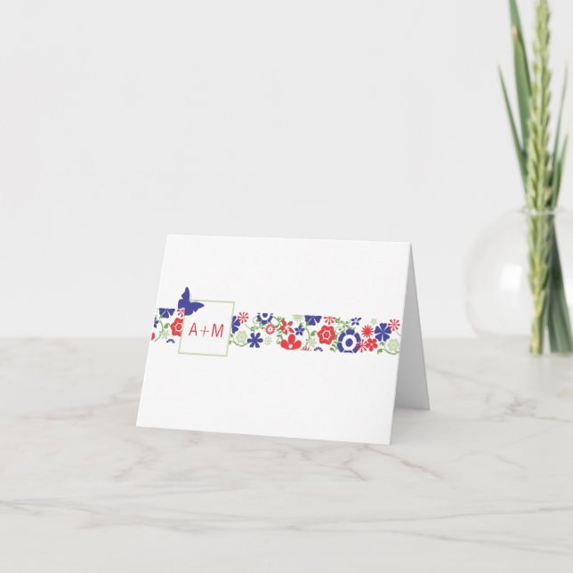 Note ou Carte de remerciements de monogramme | Rou (Devant)