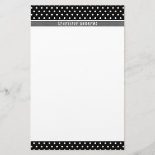 NOTE PAPER mini polka dot pattern black white grey