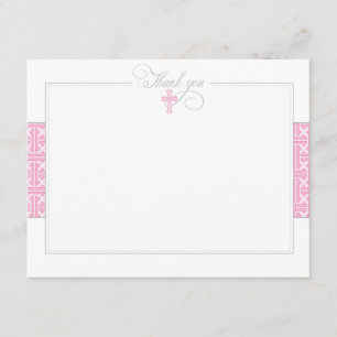 Note plate baptismale rose de Merci