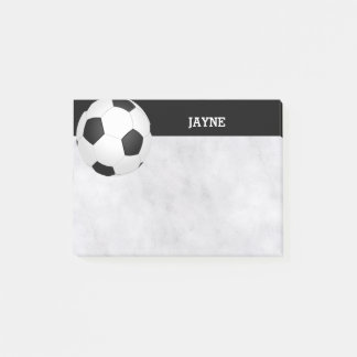 note post-it balle de football personnalisée noir 