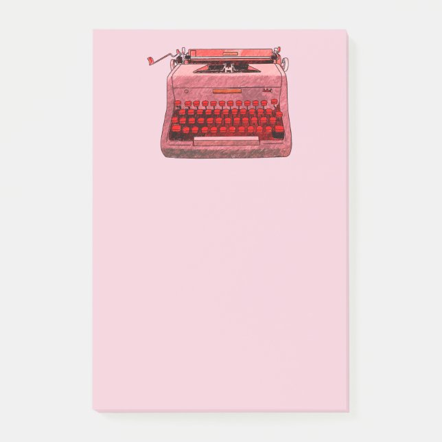 Note post-it de machine à écrire rouge (Devant)