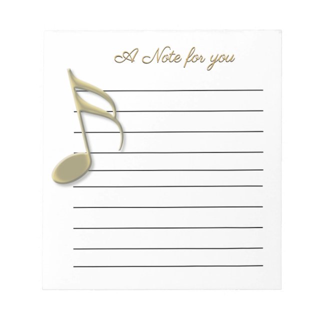 Note pour vous Bloc-notes de musique (Devant)