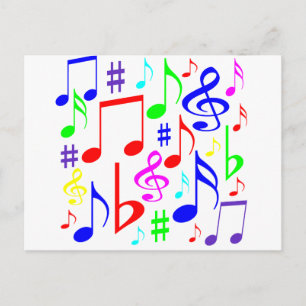 note rainbow postcard