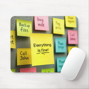 Note Reminders On Office Cubicle Wall Mouse Pad