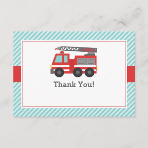 Note rouge de Merci de camion de pompiers
