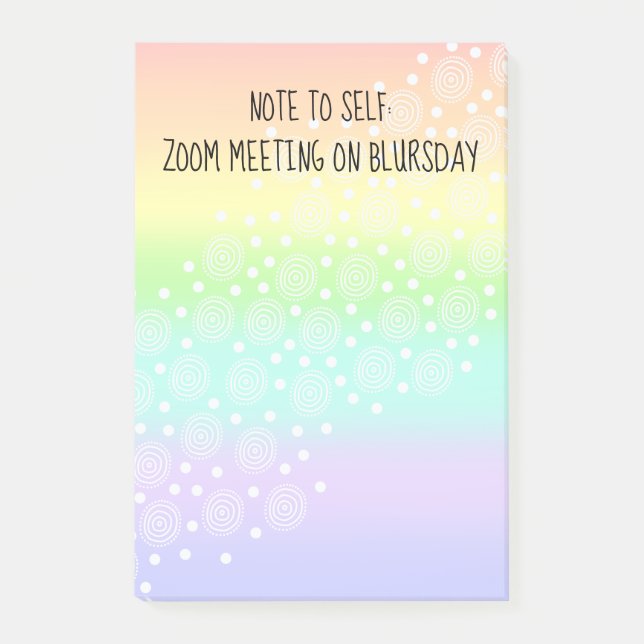 Note to Self-Bljeudi Rainbow Post-It Notes (Devant)