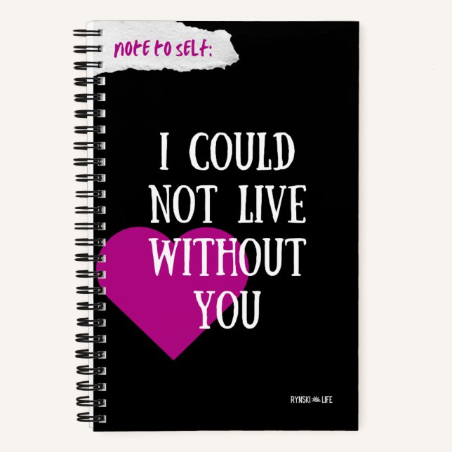 Note to Self by Rynski - Self-Love Pink  Notebook (Front)