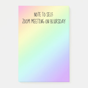 "Note to Self" Funny Rainbow Post-It Notes