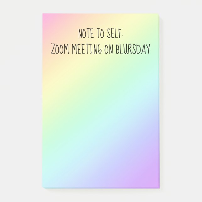 "Note to Self" Funny Rainbow Post-It Notes (Front)
