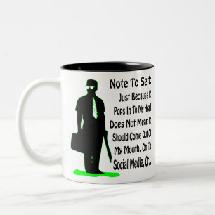 Note To Self Just Because It Pops In To My Head  # Two-Tone Coffee Mug