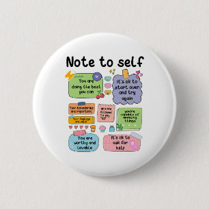 Note To Self Mental Health School Psychologist 1 2 Inch Round Button