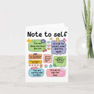 Note To Self Mental Health School Psychologist 1  Card