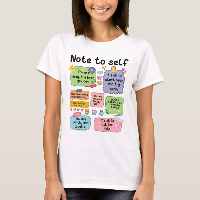 Note To Self Mental Health School Psychologist 1  T-Shirt (Front)