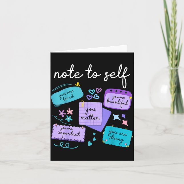 Note To Self Metter Suicide Prevention Awareness Card (Front)