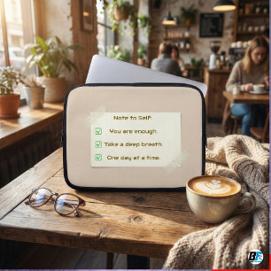 Note to Self: You Are Enough   Mental Health Affir Laptop Sleeve