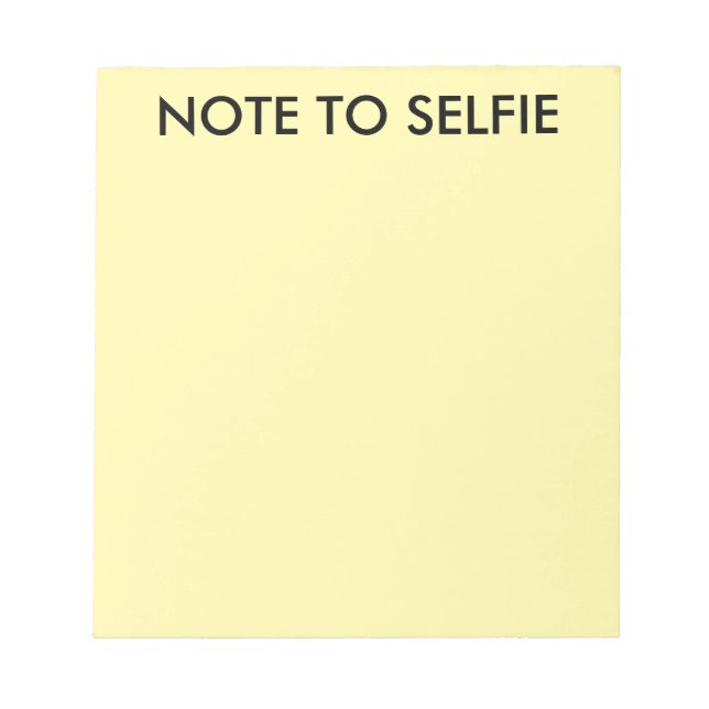 Note to selfie writing yellow memo note pads (Front)