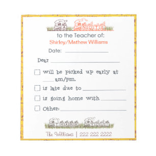 Note to the Teacher Notepad