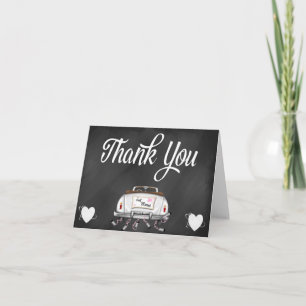 Note vintage de Merci de voiture de mariage de