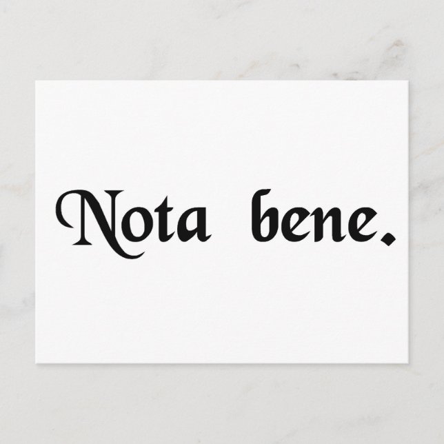 Note well. postcard (Front)