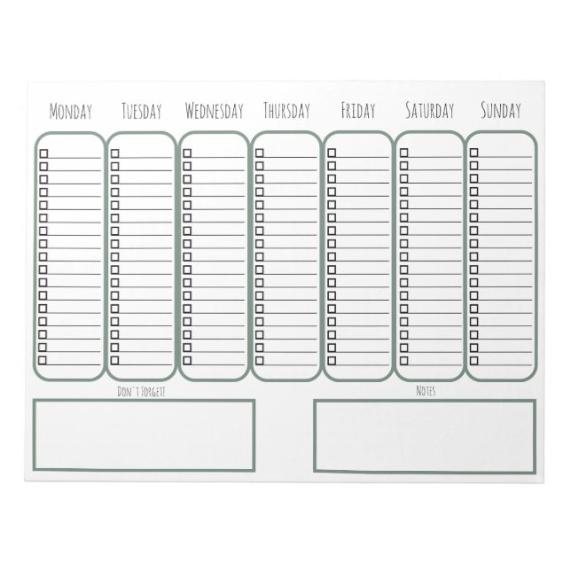 Notebook (27,94 x 21,59 cm), 40 pages - List Notepad (Front)