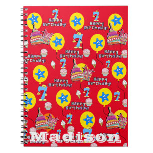 Notebook, #7 Happy 7th Birthday Notes Red Notebook