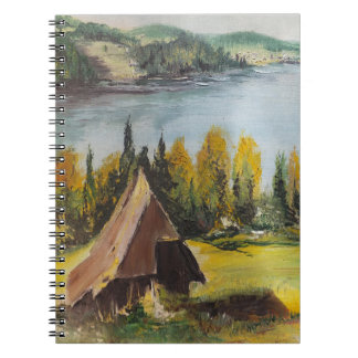 Notebook Ann Hayes Painting Chalet On The Lake