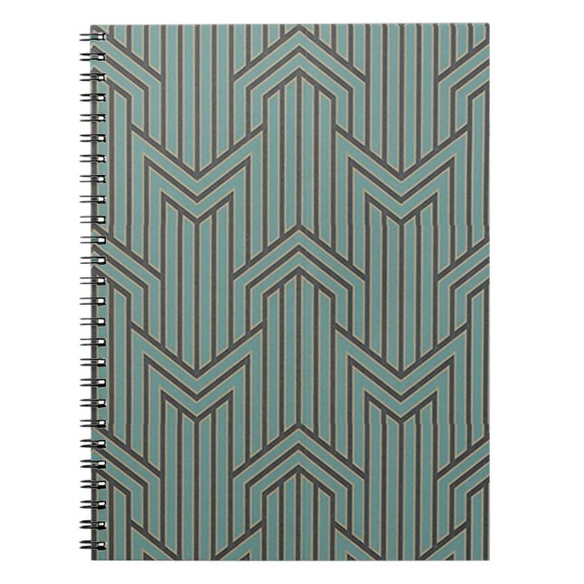 Notebook - Art Deco Black & Green (Front)
