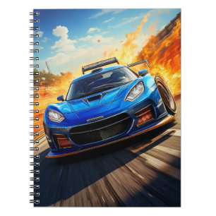 Notebook - Blue sport car