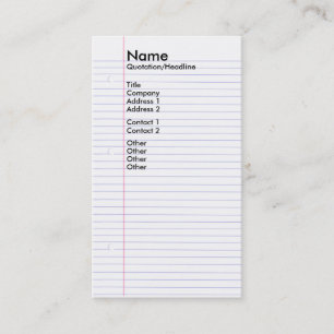 Notebook Business Card