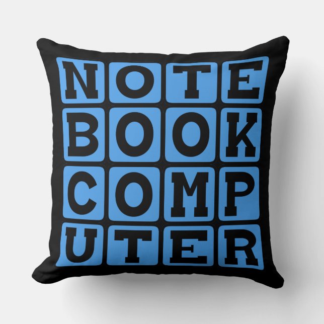 Notebook Computer, Portable Device Throw Pillow (Front)