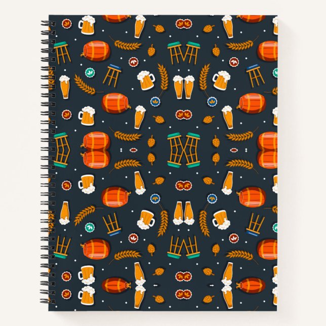 Notebook covers with a playful, colourful pattern (Front)