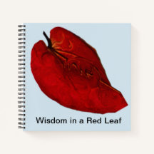Notebook Featuring Red Leaf Art on Front