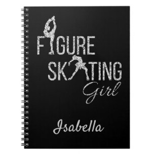 Notebook Figure skating girl silver sparkle