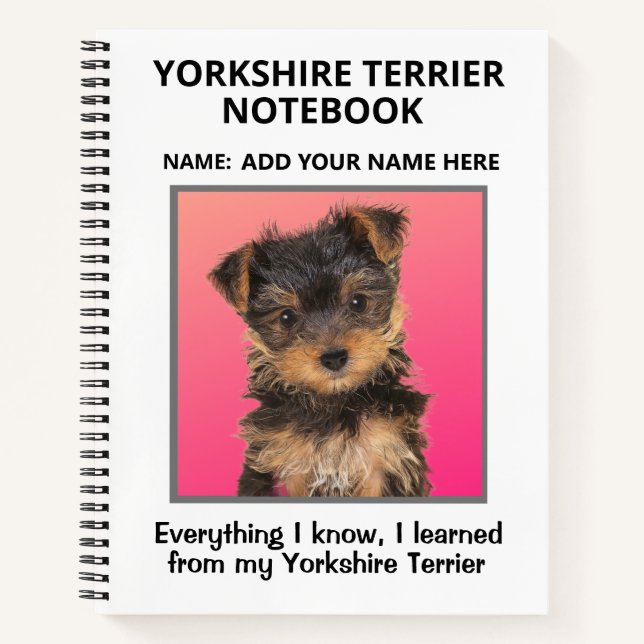 Notebook for Lovers of Yorkshire Terriers (Front)