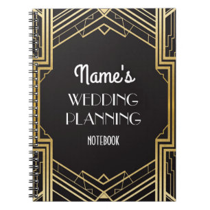 Notebook Gatsby Art Deco Wedding Planning Notes