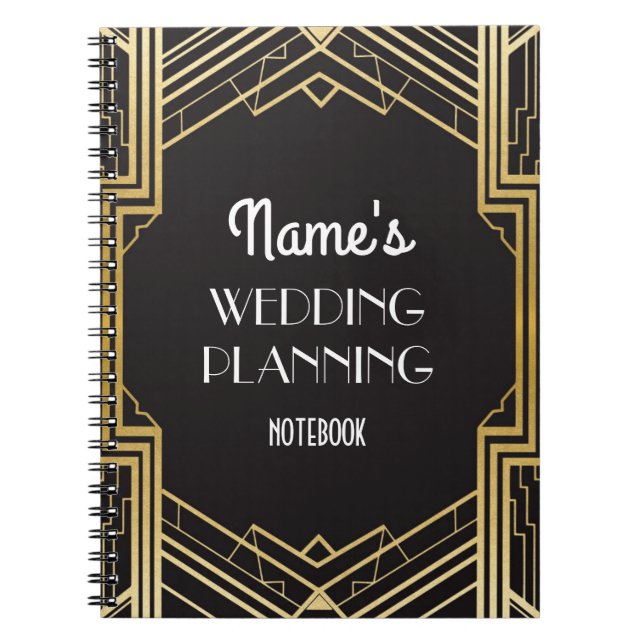 Notebook Gatsby Art Deco Wedding Planning Notes (Front)
