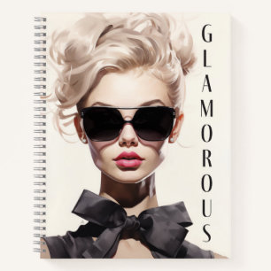 Notebook: Glamorous Fashion Model Black Bow Notebook