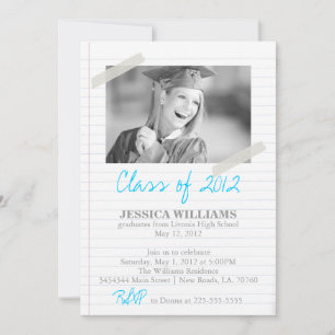 Notebook Graduation Party Invitation