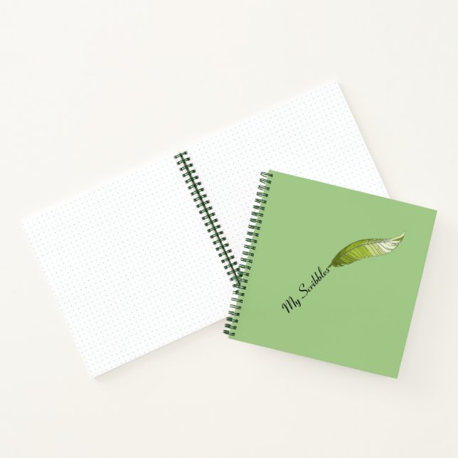 Notebook - Green Feather Pen (Inside)