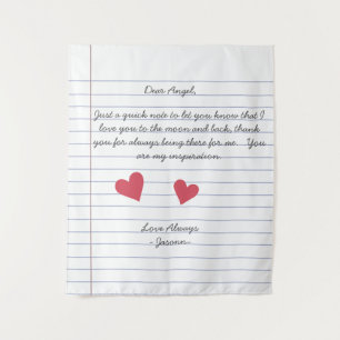 Notebook handwritten love letter or message custom tapestry