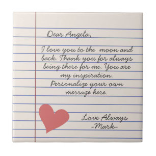 Notebook handwritten love letter or message   tile