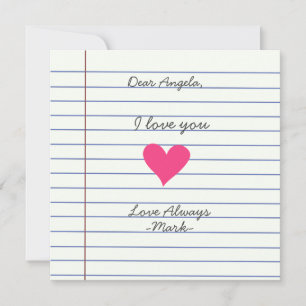 Notebook handwritten love letter personalized note advice card