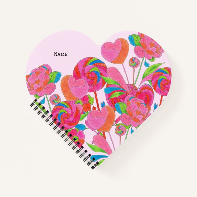 Notebook Heart Lollipop Flower (Front)