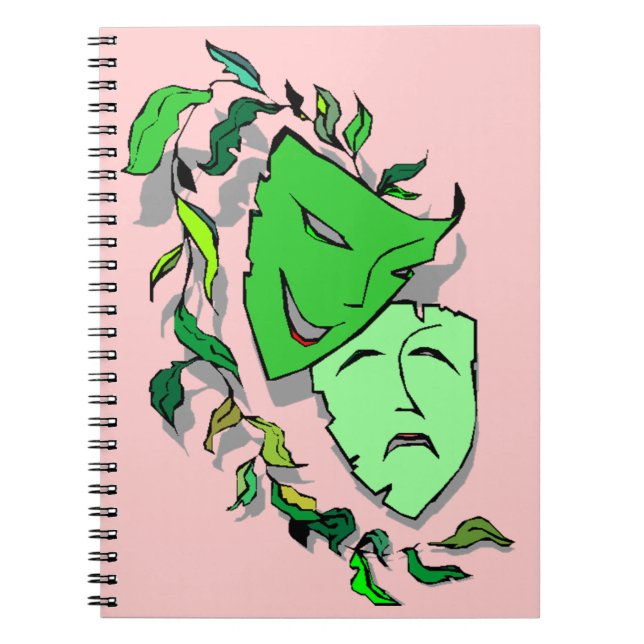 Notebook Journal Comedy Tragedy Masks Drama Diary (Front)