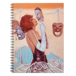 Notebook Journal Comedy Tragedy Masks Drama Diary