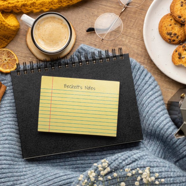 Notebook Lines Yellow Add Your Name Post-it Notes (Creator Uploaded)